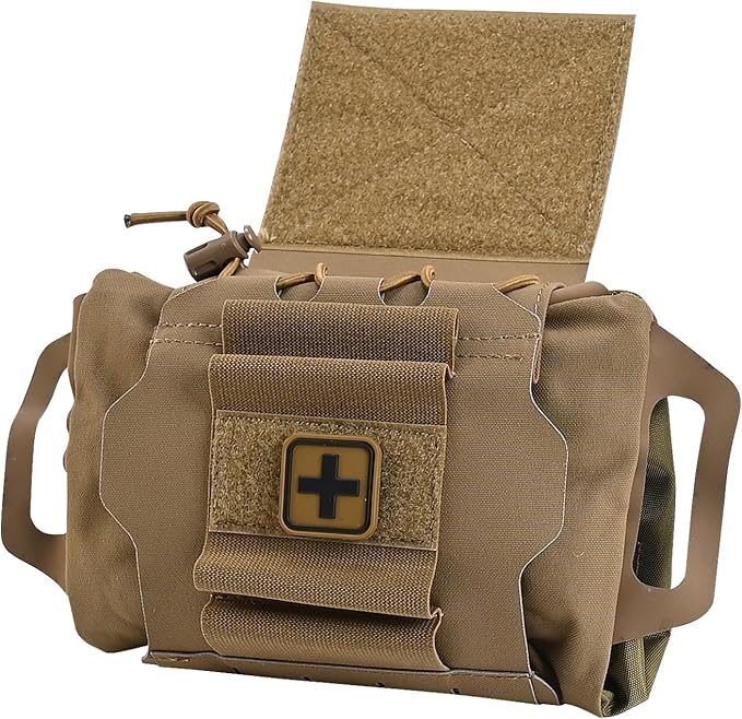 SABADO Rapid/Quick Deploy First Aid Kit Pack Tactical IFAK Pouch Two-Piece System Med Roll Carrier Hypalon Handle Outdoor Sport Hunting Bag