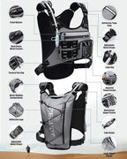 Running Vest with 2L Water Bladder, USA Original Patent, Lightweight Adjustable Chest Pack with Gear Holder, Reflective Running Hydration Vest for Women Men for Marathon