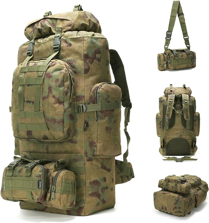 King'sGuard 100L Camping Hiking Backpack Molle Rucksack Military Camping Backpacking Daypack