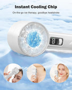 AMACOOL Handheld Fan with Ice Cooler, Mini Portable Fan Rechargeable, 18Hrs Cooling, 0-100 Adjustable Speed, Small Yet Powerful, Personal Hand Fans for Travel, Beach, Outdoor, Makeup, Gifts for Women