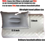 4Pack Ultralight A4 Size Inflatable Travel Pillow, Small Squared Flocked Fabric Air Pillow for Traveling, Holiday Trip, Hiking, Camping,Napping,Neck Lumbar Support(Gray,Sky Blue,Red,Deep Blue)