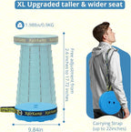 Upgraded Thickened Collapsible Stool, Portable Folding Stool Chair Lightweight But Sturdy Foldable Camping Stool, Retractable Telescopic Seat for Picnics Fishing Hiking BBQ (2, Blue)