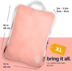Large Compression Packing Cubes for Travel-Packing Cube Luggage Organizers 7 Piece Set for Checked Luggage-Ultralight, Expandable/Compression Bags by TRIPPED Travel Gear (Dusty Rose)