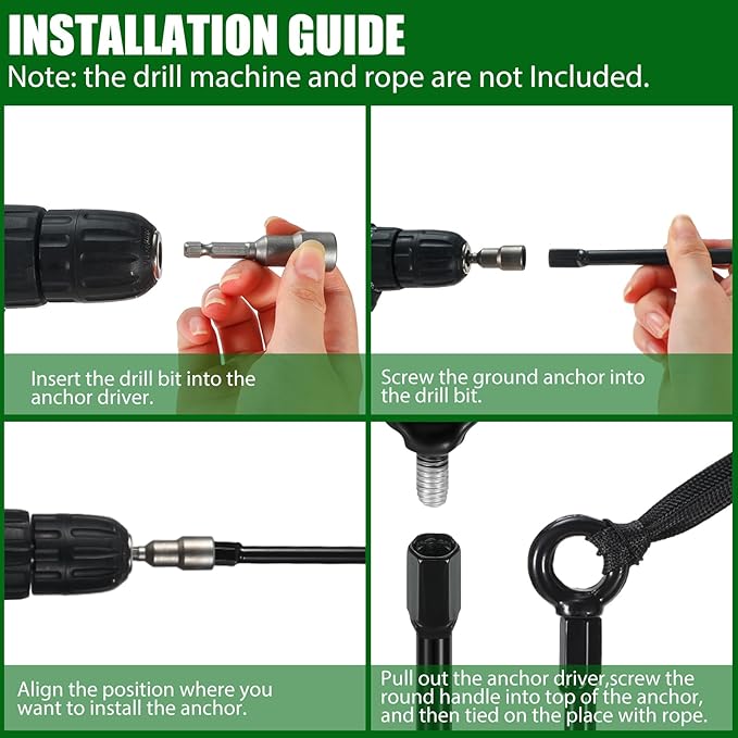 Lasnten 3 Pcs 30 Inch Heavy Duty Ground Anchor Spiral Blade Earth Anchor Kit Metal Anchor Hook Beach Sand Stakes Camping for Securing Animals, Shelters, Tents, Canopies (Black)