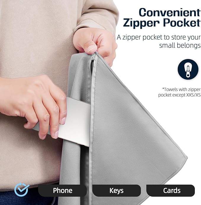 BAGAIL Camping Towel with EVA Case, Compact & Ultra Soft Microfiber Travel Towel - Super Absorbent & Lightweight Quick Dry Towels for Sports, Beach, Gym, Backpacking, Hiking and Yoga