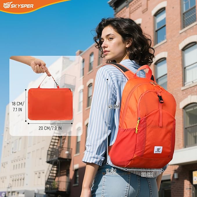 SKYSPER Small Hiking Backpack for Men Women 20L RFID Packable Daypack Ultralight Foldable Back Pack Lightweight Collapsible Travel Day Pack