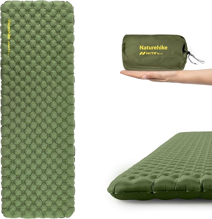 Naturehike Insulated Inflatable Sleeping Pad 27oz, 4.6R Ultralight Backpacking Sleeping Pad XL, NKTR™ AIR Lightweight Sleeping Mat for Camping, Hiking