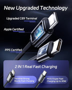 DreamBee Retractable Car Charger,66W 4 in 1 Super Fast Charge Car Phone Charger,Gifts for Men Women Car Truck Accessories for iPhone 17/16/15/14/13/12 Pro Max XR,iPad,Samsung,Pixel-Blue