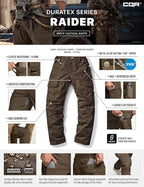 CQR Men's Tactical Pants, Water Resistant Ripstop Cargo Pants, Lightweight EDC Work Hiking Pants, Outdoor Apparel