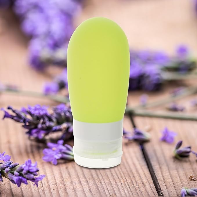 Travel Squeeze Bottles Set of 4-80ml Silicone Toiletry Containers for Travel Shampoo Conditioner Lotion - Portable Leakproof in White Green Blue and Pink for Tsa-approved Hand