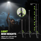 Rechargeable Telescopic Camping Light, 3000LM LED Work Lights on Stand, 8.4 FT Hight Light Ranger 80 FT Portable Outdoor Light, Quick Setup Tripod Light for Outdoor, Jobsite, Emergency