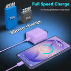 45W Super Fast Charger USB Type C Charger Cord 6.6FT with Android Phone Charger Fast Charging Block for Samsung Galaxy S26/S26 Ultra/S26+/S25/S25 Ultra/S25+/S24/S23/S22/S20/S21/Note 20/Note 10, Purple