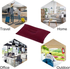 PATIKIL Inflatable Pillow, 2 Pack Squared Ultralight Camping Travel Pillow Desk Rest Neck Support for Hiking Backpacking Office, Wine Red