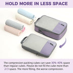 BAGAIL 6 Set/4 Set Lightweight Compression Packing Cubes for Travel, Anti-Tearing Expandable Organizer Bags for Suitcase