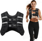 Weighted Vest, 8lb/12lb/16lb/20lb/25lb/30lb Weight Vest with Two Adjustment Straps for Men Women, Weight Vests with Reflective Stripe for Strength Training, Running, Jogging, Walking