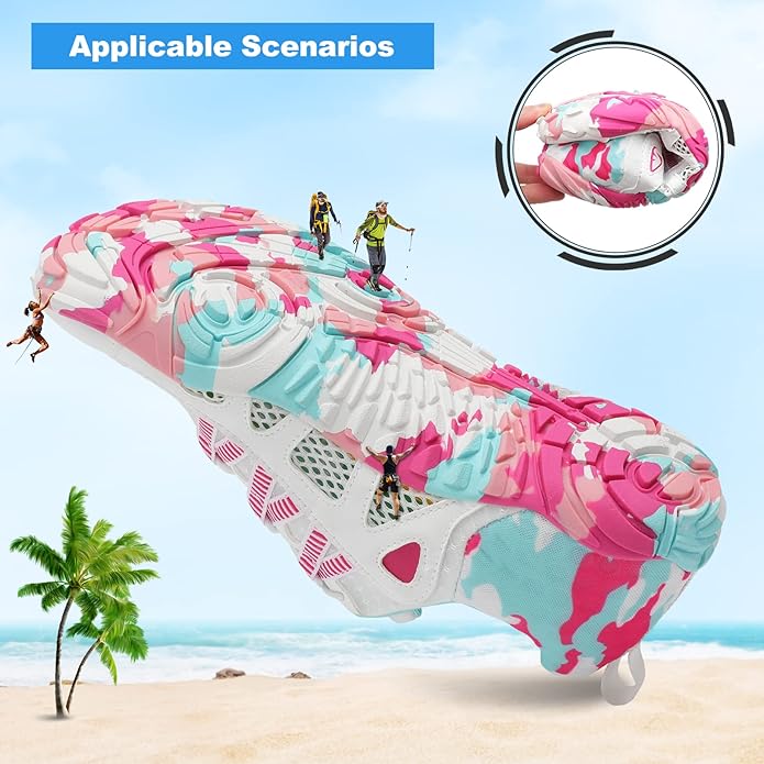 L-RUN Barefoot Water Shoes Women Mens Aqua Sock Athletic Hiking Water Sports Shoes for Swim Beach Pool Sand Diving Walking