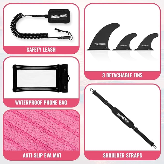 Inflatable Paddle Boards for Adults and Youth, 11'x33 Wood Grain Stand Up Paddle Board with SUP Accessories, Portable Inflatable Paddleboard for All Skill Levels,Blow Up Paddle Board as Present