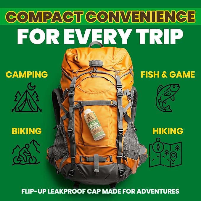 Uncle Todd's Wild Wash Biodegradable Soap, Camping Soap Ideal for Dishes, Body, Hands, and Clothes - 4oz, Sage Scent