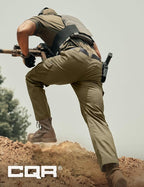 CQR Men's Flex Ripstop Tactical Pants, Water Resistant Stretch Cargo Pants, Lightweight EDC Hiking Work Pants