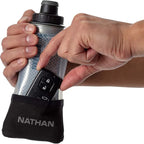 Nathan Running Handheld Water Bottle Adjustable No-Grip Quick Squeeze Lite Hand Strap. 12 oz Insulated Water Bottle. Reflective Hydration