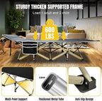 YELLOW JACKET Camping Cot with Mattress for Adults, Upgraded 32" Wide Folding Sleeping Cot, Portable Camping Cot with Carry Bag, Cot for Camping 600lbs Max Load, Home,Office,Travel (Black)