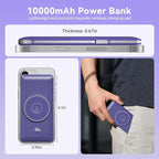 Magnetic 10000mAh Portable Charger for iWatch & iPhone, 22.5W USB C Fast Charging Wireless Power Bank Built-in Cables and Wall Plug, External Travel Battery Pack Compatible with iOS Android Devices