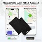 Dual Platform Rechargeable Air Tags Wallet Tracker Card, Dual System Smart Card, Compatible with Apple Find My & Google's Find Hub, Item Locator, Credit Card Size Tracker, Waterproof&Light (Black)