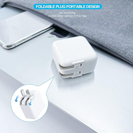 For iPad Charger, [ Apple MFI Certified ] 10FT Long for iPad Chargers Lightning Cord Cable Fast Charging USB Wall Charger Block Foldable Plug for iPad7/ 8/9 Generation,iPadAir,iPadMini, iPadPro,iPhone