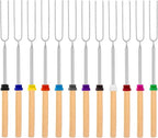 12 PCS Marshmallow Roasting Sticks, Telescoping Smores Sticks for Open Fire Pit, 32 Inch Long Marshmallow Toasting Barbecue Forks S'mores Skewers for Campfire Camping Hotdog Hot Dog Bonfire Grill