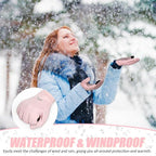 Pixel Panda Winter Gloves for Men Women Warm Touchscreen Gloves for Cold Weather Thin Water-Resistant Windproof Non-Slip Gloves for Cycling, Driving, Running, Hiking