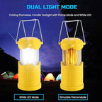 Lichamp 4 Pack LED Camping Lanterns, Collapsible Flameless Candles Tea Lights, Portable Battery Powered Camping Lights Emergency Supplies Kit, Yellow