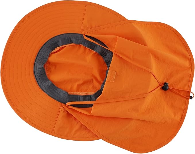 Home Prefer Outdoor UPF50+ Mesh Sun Hat Wide Brim Fishing Hat with Neck Flap Sun Hat for Men Women