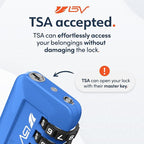TSA Accepted Luggage Travel Lock, Set-Your-Own Combination Lock for School Gym Locker, Luggage Suitcase Baggage Locks, Filing Cabinets, Toolbox, Case (Blue, 2 Pack)