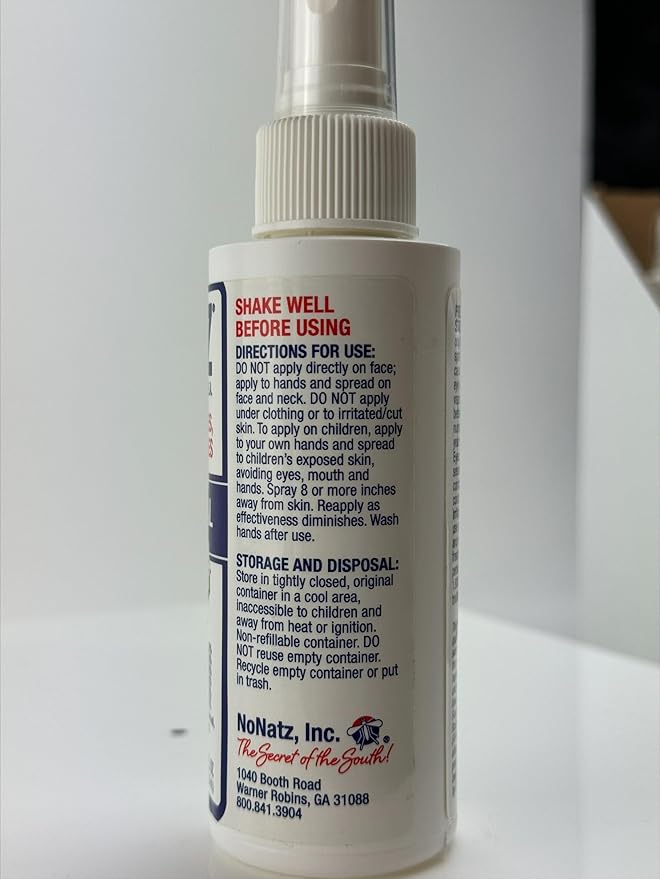No Natz Botanical Bug Repellent, Effective for Gnat, Mosquito, and Biting Flies, Hand-Crafted and DEET-Free, Non-Greasy Formula, Made in The USA, 2 Ounce Spray Bottle, 3-Pack