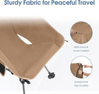 MOON LENCE Camping Chair Plus, Upgraded Comfort & Size, Still Compact and Lightweight, Folding Portable Chair for Backpacking & Hiking, 400Lbs Capacity, Gen 3 Plus (Khaki with Groundgrip Feet (Plus))