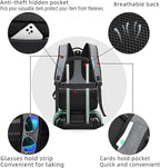 DUSLANG 17 Inch Travel Laptop Backpack Water Resistant College Backpack for Men Laptop Bag with USB Charging Port,Light Grey