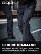 CQR Men's Flex Ripstop Tactical Pants, Water Resistant Stretch Cargo Pants, Lightweight EDC Hiking Work Pants