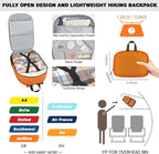 Seektop 40L Hiking Backpack Foldable Daypack for Women Men, Lightweight Travel Backpack Carry on Flight Approved Work Business Leisure Bag (Orange)