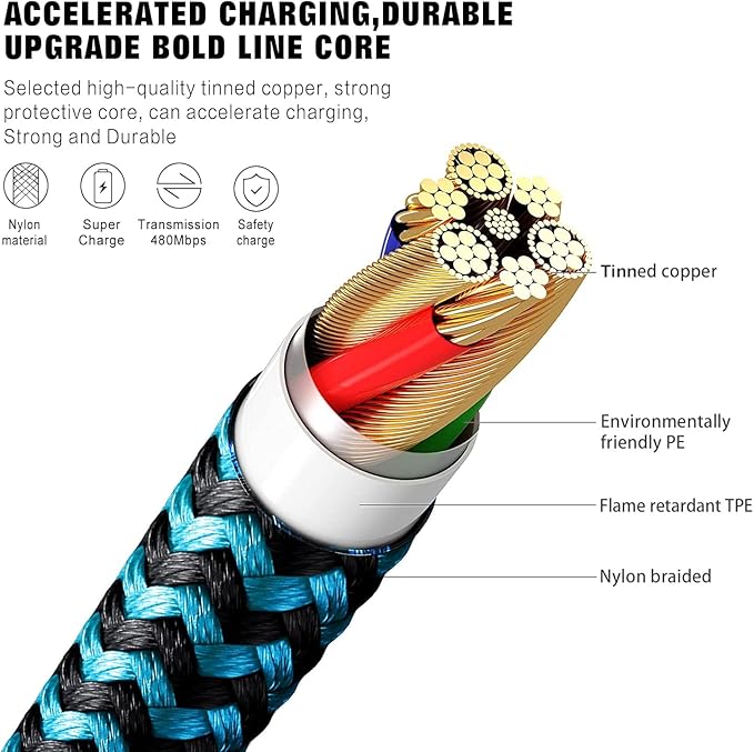 SHUSEL for iPhone Charger 3 Pack 6FT USB Lightning Cable MFi Certified Fast Charging Nylon Braided for iPhone Charger Cord Compatible with iPhone 14 Plus 14 pro max 13 12 11 XS X XR 8 Plus 7 6 SE 5s