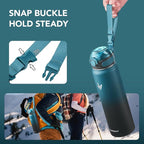 Enerbone 32 oz Insulated Water Bottle, Stainless Steel Bottle with Carrying Strap, Double-Wall Vacuum Insulation Design, Leakproof Sports Bottle with Straw, Keep Drinks Cold or Hot for Hours