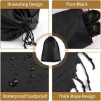 50 Pack Shoe Bags for Travel, 15.7" x 11.8" Black Travel Shoe Bags for Packing, Large Waterproof Portable Drawstring Travel Shoe Storage Bag Travel Essentials Women for and Men