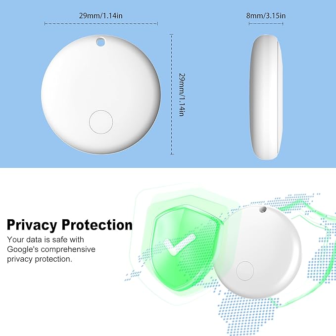 Air Tag for Android Air Tags-2 Pack Android（NOT for iOS） Bluetooth Tracker for Android Smart Tracking Tag for Google Find Hub Device App. Finder for Suitcase, Backpack, Purse,Keys, Luggage,etc.
