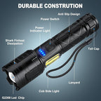 Cinlinso Rechargeable LED Flashlights 90000 High Lumens 2 Pack, Super Bright Flash Light with 7 Modes, IPX7 Waterproof, Powered Handheld Flashlight for Home Camping Emergencies