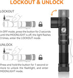 T21X 1400 Lumen Small LED Flashlight Rechargeable, Super Bright 90 Degree EDC AA Pocket Flashlight with Magnet, Adjustable Headlamp, Mini Tactical Light & Clip for Camping Running Hiking