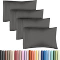 Pillowcases - Ultra Soft Hotel Quality Pillowcase Covers - Comfy, Cozy & Wrinkle Free - Shrinkage and Fade Resistant - Machine Washable Pillow Protectors - (King, Charcoal, 4 Piece Set)