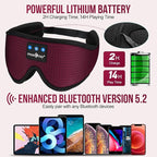 MUSICOZY Sleep Headphones Bluetooth 5.4 Headband Sleeping Eye Mask for Mom Women Men Wireless Music Earbuds Earphones for Side Sleepers Built-in HD Speakers Cool Gadgets Unique Gifts