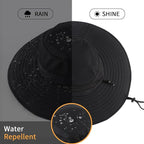 Home Prefer UPF50+ Mens Sun Hat Wide Brim Fishing Hat Foldable Large Brim UV Protection Sun Hat for Men Women Beach Gardening