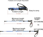 Aluminum Collapsible Ultralight Travel Trekking Hiking Pole for Men and Women (Fits 5'3" - 6'2")