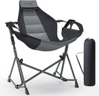 Hammock Camping Chair, 3 Heights Swinging Chair with Adjustable Backrest, Folding Rocking Chair with Head Pillow&Cup Holder, Outdoor Chairs for Camping and Hiking, Supports 350lbs, Black