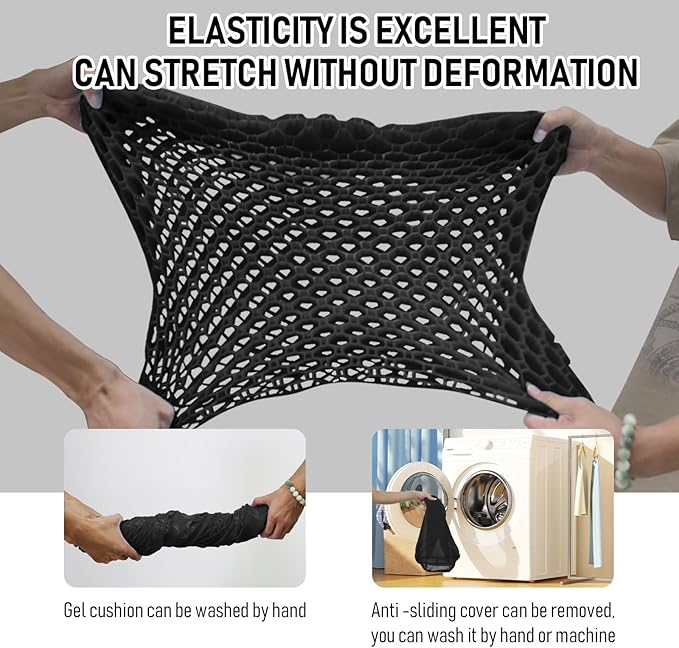 NEW-Vi Anti-Slip Kayak Seat Cushion - Double Thicken Gel Boat Cushion, Waterproof Kayak Gel Seat Cushion, Coccyx Sciatica Pain Relief, Kayak Accessories for Fishing, Kayak Fishing Accessories